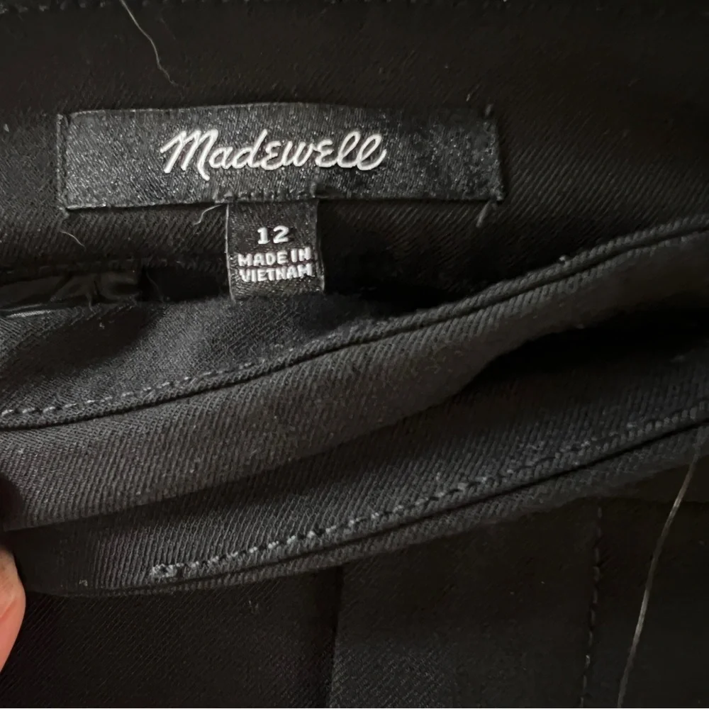 Madewell The Fairbanks Pintuck Trouser Pant in Black Size 12